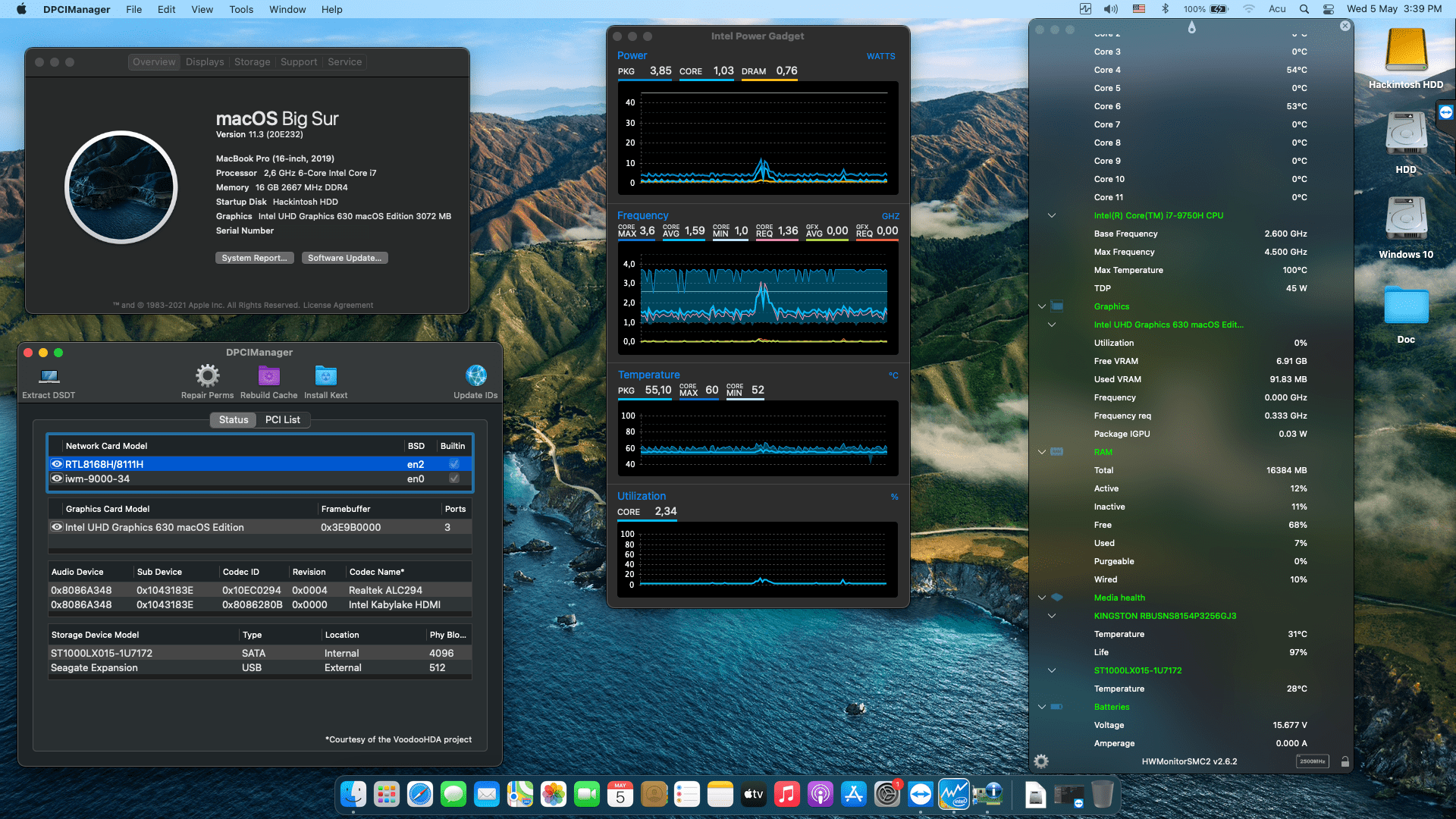 Success Hackintosh macOS Big Sur 11.3 Build 20E232 in Asus ROG Strix III G731GU-H7167T